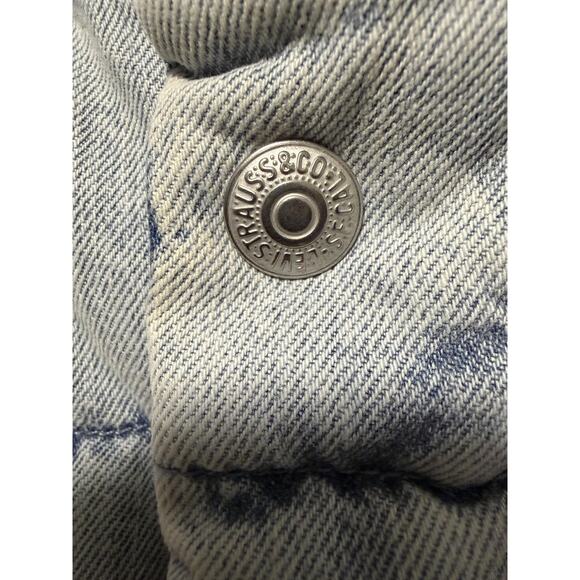 Levis Strauss Jacket Mens Small Light Wash Denim Down Puffer Coat RDS Warm - Picture 7 of 14